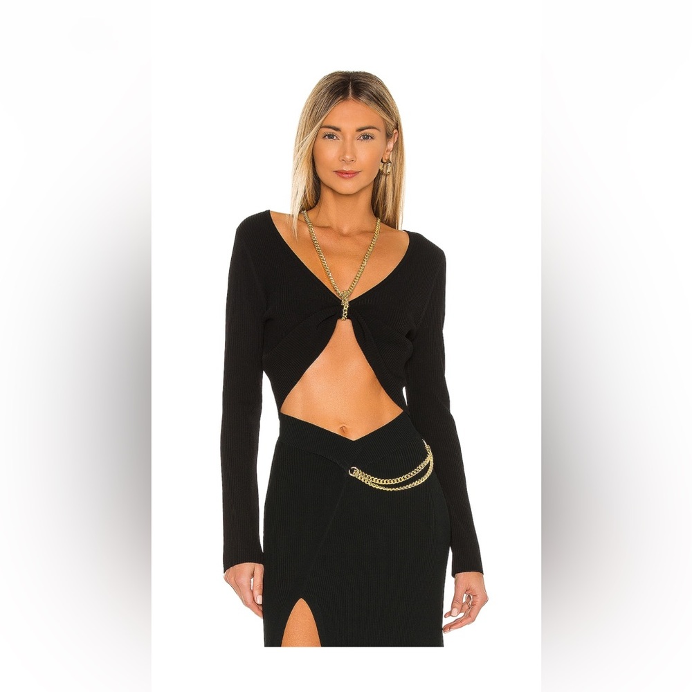 NWOT REVOLVE top with gold chain detail